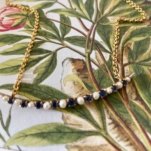Vintage 1920's Pendant - 14K Gold, Sapphires and Pearls - Commissioned Piece